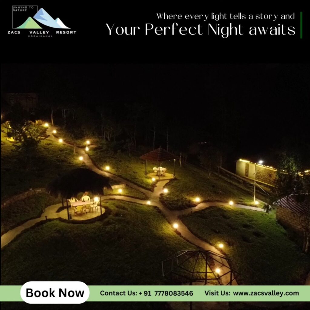 Luxury jungle resort in Kodaikanal surrounded by lush greenery